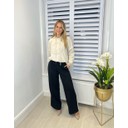 Sallie Side Stripe Joggers - Black