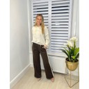 Sallie Side Stripe Joggers - Chocolate