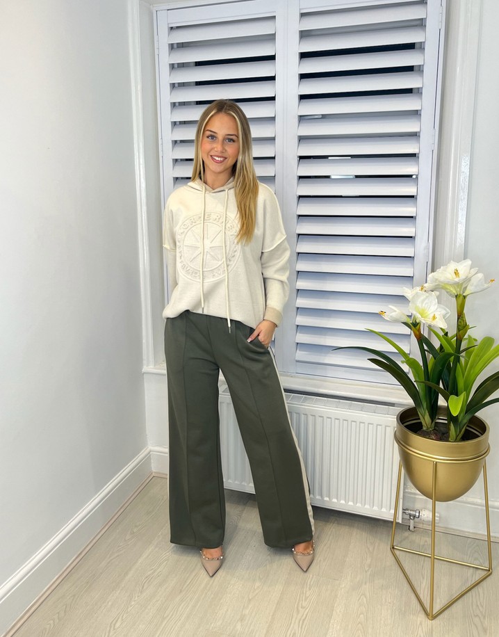 Lucy Cobb Sallie Side Stripe Joggers - Khaki