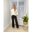 Milan Wide Leg Jeans - Chocolate