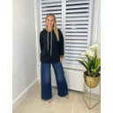 Eleanor Embossed Hoodie - Black & Camel 