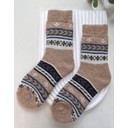 Wool Blend Socks  - Beige Fairisle