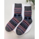 Wool Blend Socks  - Denim Tree Fairisle