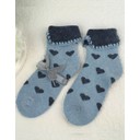Wool Blend Socks  - Denim Blue Heart