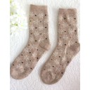 Wool Blend Socks  - Beige Snowflake