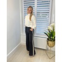 Sasha Side Stripe Joggers - Black