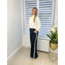 Sasha Side Stripe Joggers - Black - Alternative 1