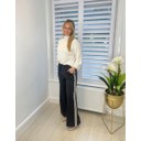 Sasha Side Stripe Joggers - Chocolate - Alternative 1