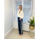 Sasha Side Stripe Joggers - Navy - Alternative 1