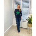 Stacy Star Jumper  - Navy & Emerald