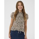 LiljaSZ Crinkle Shirt - Tannin Blurry Animal Print