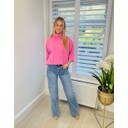 Rhia Roll Neck Jumper  - Bubblegum Pink