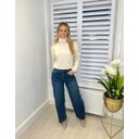 Barrel Leg Jeans  - Dark Denim