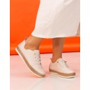 Evie Leather Plimsole  - Cream - Alternative 1