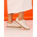 Evie Leather Plimsole  - Cream - Alternative 2