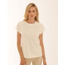 Ric Rac Trim T-Shirt - Cream