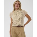 LiljaSZ Crinkle Shirt - Creme Black Mini Dots