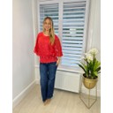 Butterfly Lace Blouse - Coral