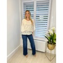 Butterfly Lace Blouse - Stone