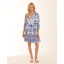 Goa Border Short Dress - Mid Blue