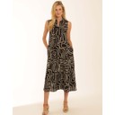 Graphic Long Dress - Black