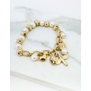 Pearl & Charm Bracelet - Gold - Alternative 1