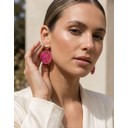 Beaded Earrings - Fuchsia