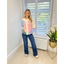 Floral Colour Block Cardigan - Pastel Mix