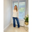 Floral Embroidery Shirt - White