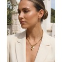 Charm T-Bar Short Necklace - Gold