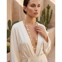 Hammered Circle Long Necklace - Gold