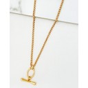 T-Bar Short Necklace  - Gold - Alternative 1