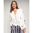 Bonjour Embroidered Blazer - White