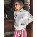 Embroidered Bomber Jacket - White
