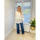 Ruffle Flower Blouse - Ivory