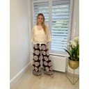 Abstract Sun Print Trousers - Brown