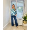 Chevron Crochet Top - Blue Mix