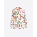 Tropical Print Silk Shirt  - White Mix - Alternative 1