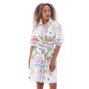 Sicily Short Shirt Dress - White Mix