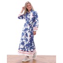 Botanical Print Shirt Dress - Navy Mix