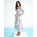 Sicily Maxi Shirt Dress - White Mix
