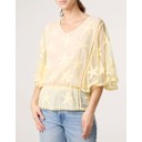 Starfish Butterfly Lace Blouse  - Lemon