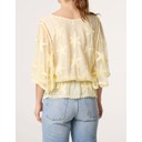 Starfish Butterfly Lace Blouse  - Lemon - Alternative 2