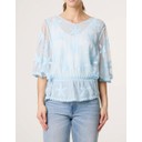 Starfish Butterfly Lace Blouse  - Light Blue