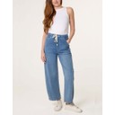 Seam Detail Barrel Leg Jeans - Light Denim 