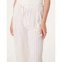 Linen-Blend Pinstripe Trousers  - White