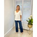 V-Neck Jersey T Shirt - White