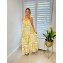 Leaf Print Wide Leg Jumpsuit - Green - Alternative 1