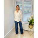 Floral Applique Shirt - White