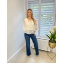 Starfish Butterfly Lace Blouse  - Stone